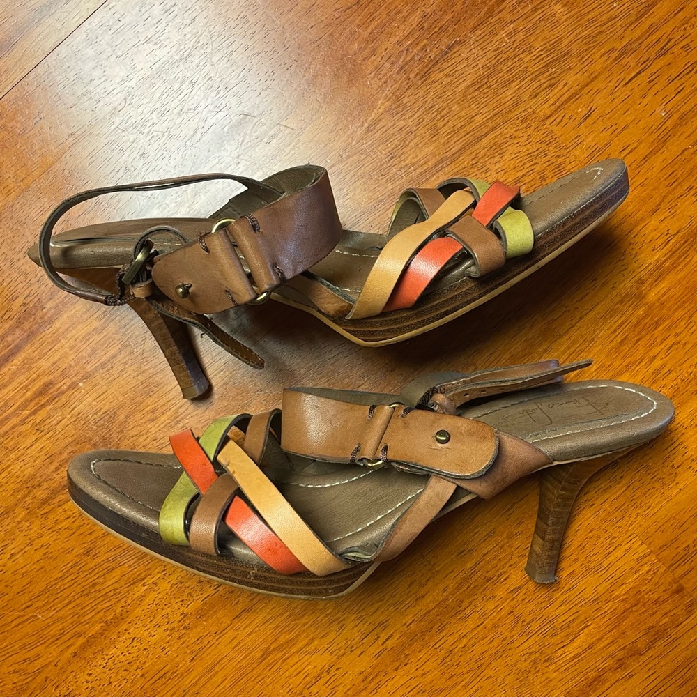 Franco Sarto Multicolor strappy heels / Size 9.5 - Picture 3 of 6